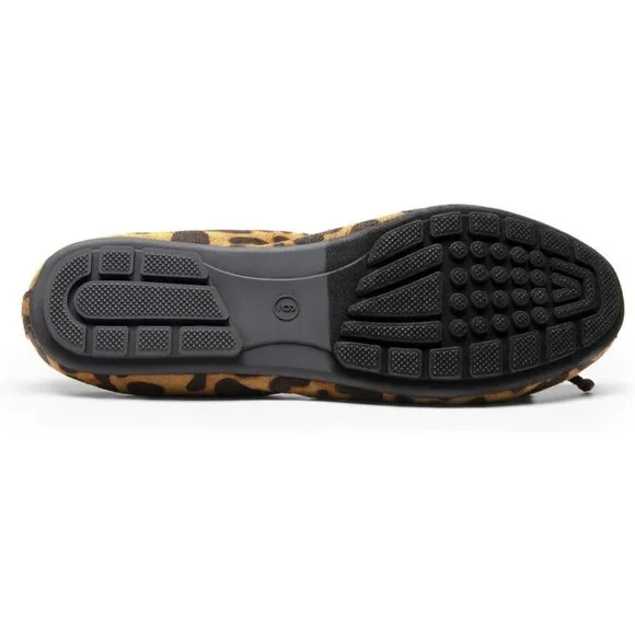 Women's Leopard Flats Foldable Ballet Bowknot Round Toe Comfort Light Weight - Picture 5 of 9